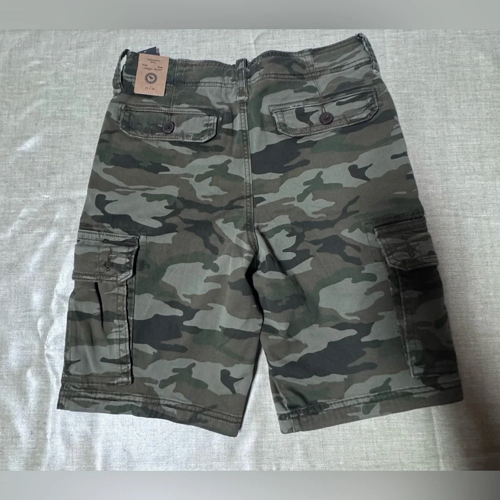 Abercrombie Kids Green Camouflage Cargo Shorts